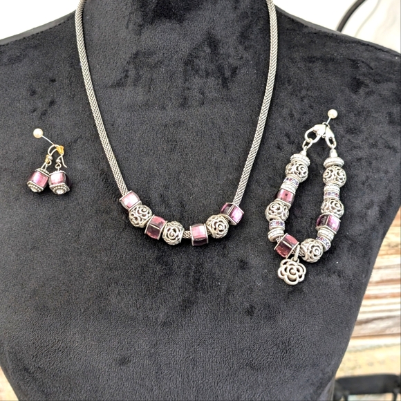 Brighton Beverly Glam Add A Charm Necklace Bracelet Earring(28 Charms) W/Tin